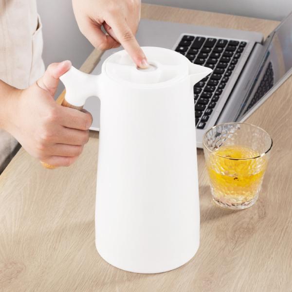 Großhandel B2B Wasserkessel Kanne mit Glaseinsatz Teekessel 1Lweiß